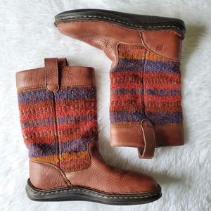 Born Wool Blanket Leather Boots